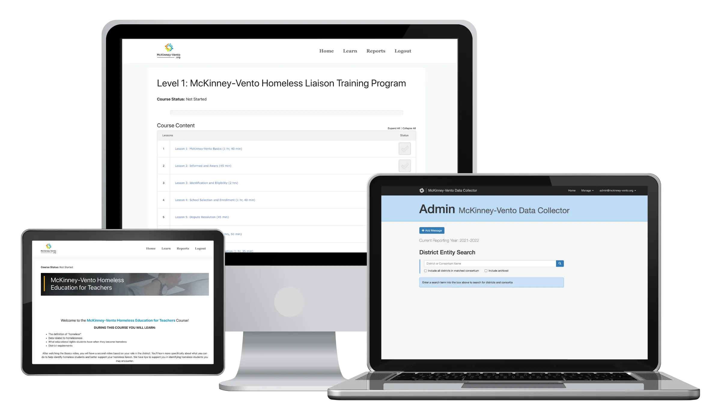 McKinney Vento Data Tool screenshots